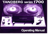 Tandberg 1700 - Owners Manual